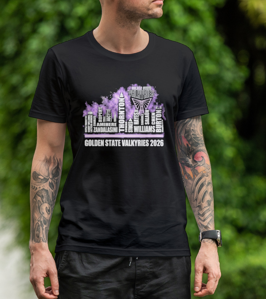 Golden State Valkyries 2026 WNBA Skyline Butterfly T-Shirt