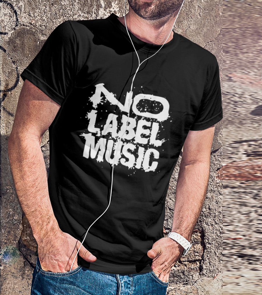 No Label Music White Paint Splatter Effect T-Shirt