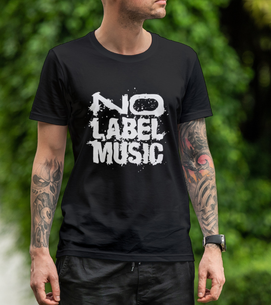 No Label Music White Paint Splatter Effect T-Shirt