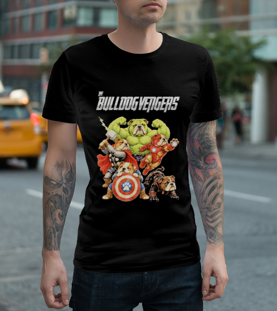 Bulldog Avengers 2026 Superhero Team Marvel T-Shirt