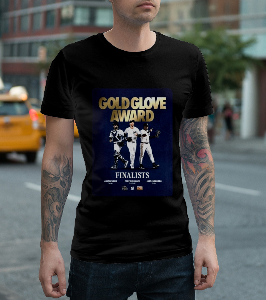 Gold Glove Award Finalists Austin Wells Cody Bellinger José Caballero 2026 Yankees Cubs Mariners T-Shirt