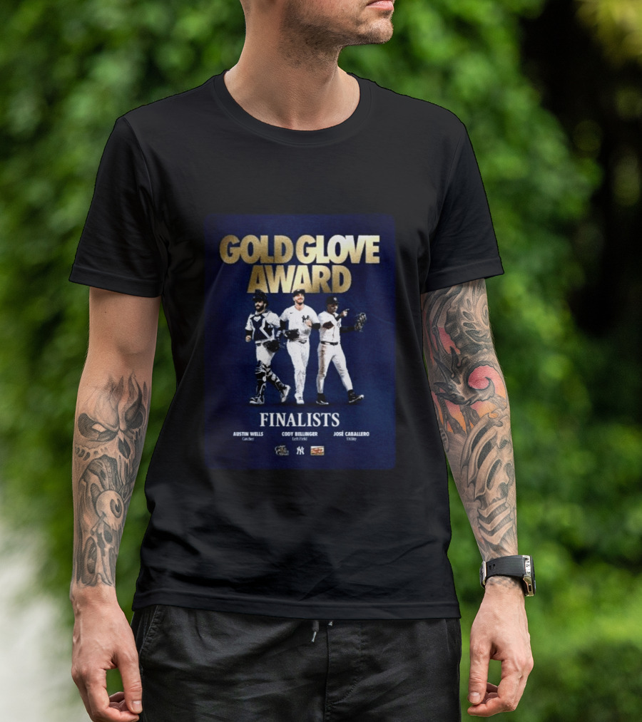 Gold Glove Award Finalists Austin Wells Cody Bellinger José Caballero 2026 Yankees Cubs Mariners T-Shirt