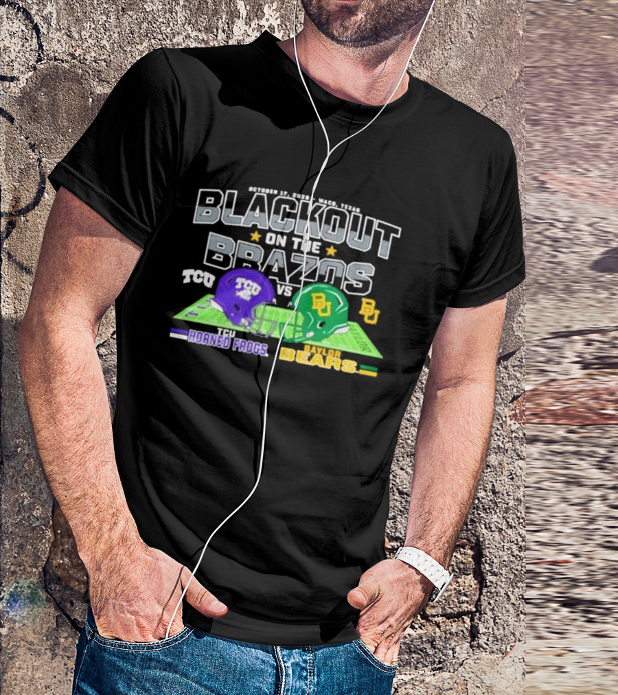 Baylor Bears Vs TCU Horned Frogs Blackout On The Brazos Gameday T-Shirt