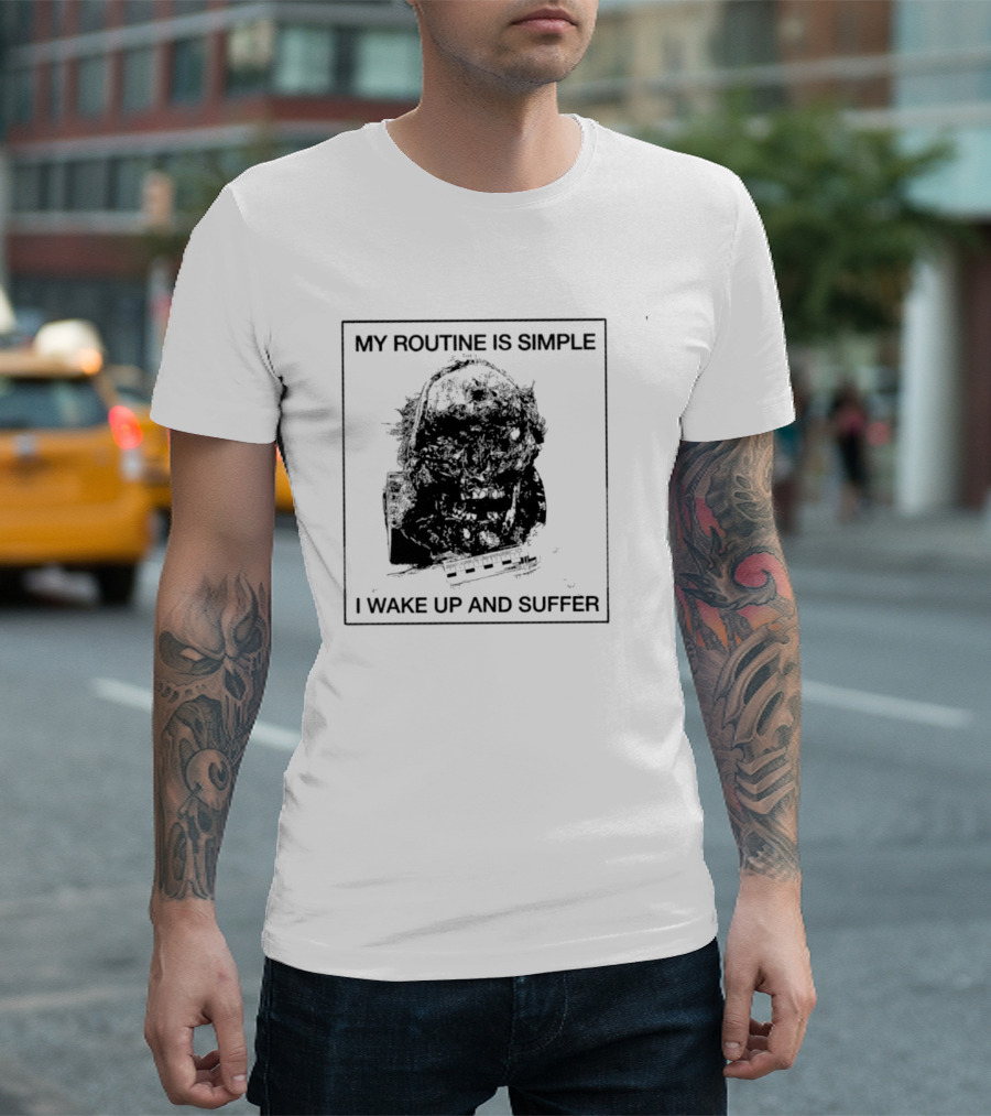 My Routine Is Simple I Wake Up And Suffer Keyboard Grunge Silent Hill Pyramid Head T-Shirt