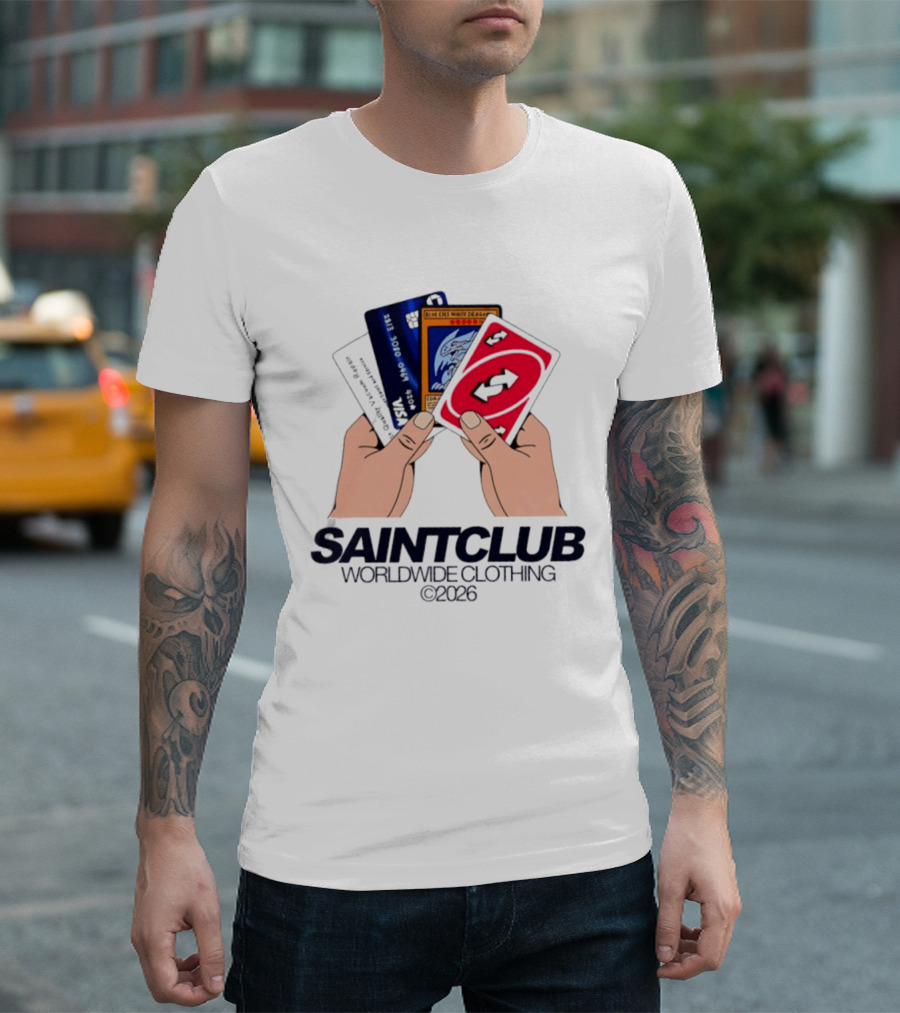 Blue Eyes White Dragon Uno Card Saintclub Worldwide Clothing 2026 T-Shirt