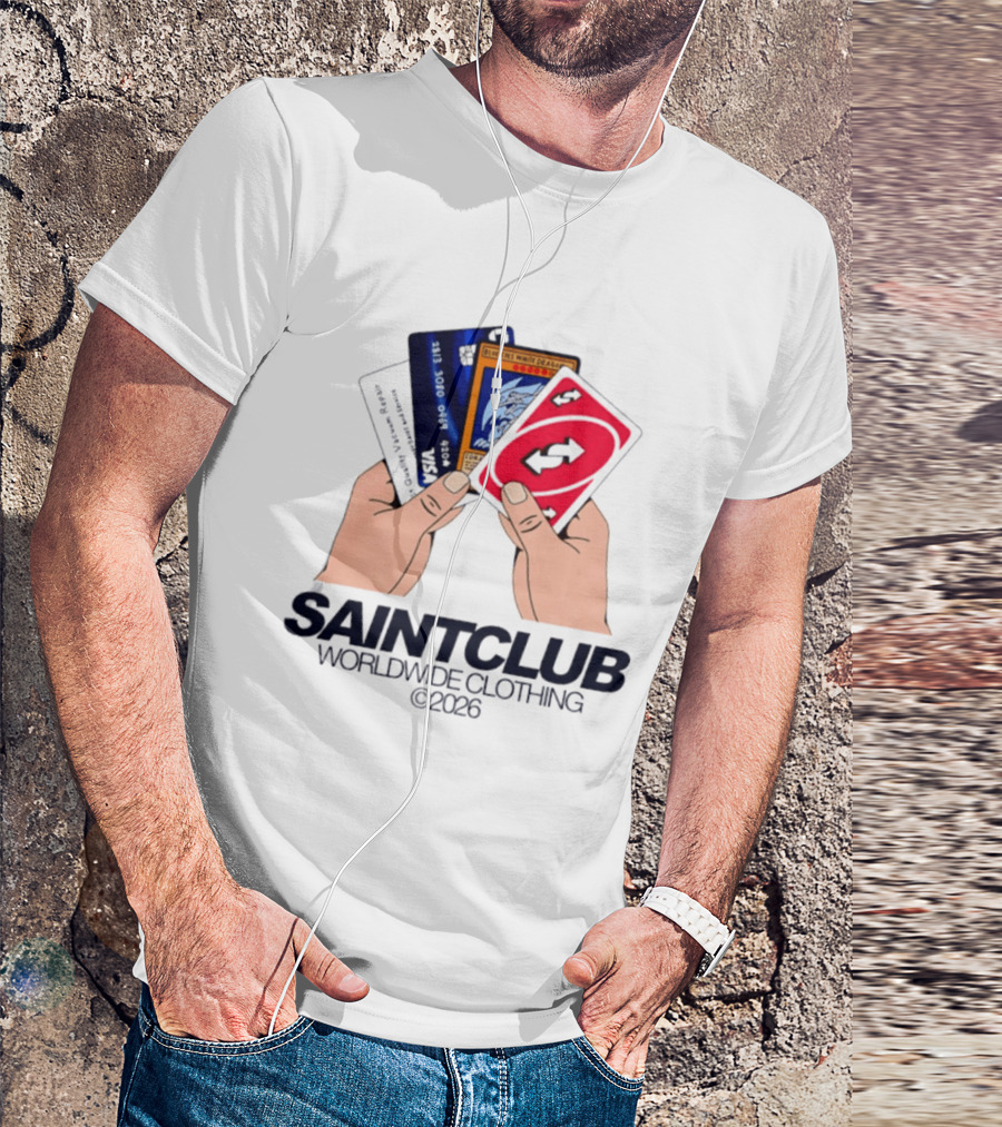 Blue Eyes White Dragon Uno Card Saintclub Worldwide Clothing 2026 T-Shirt