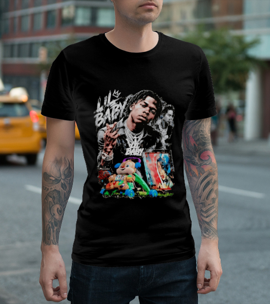 Lil Baby Toys And Painting Style With Diamond Chains T-Shirt