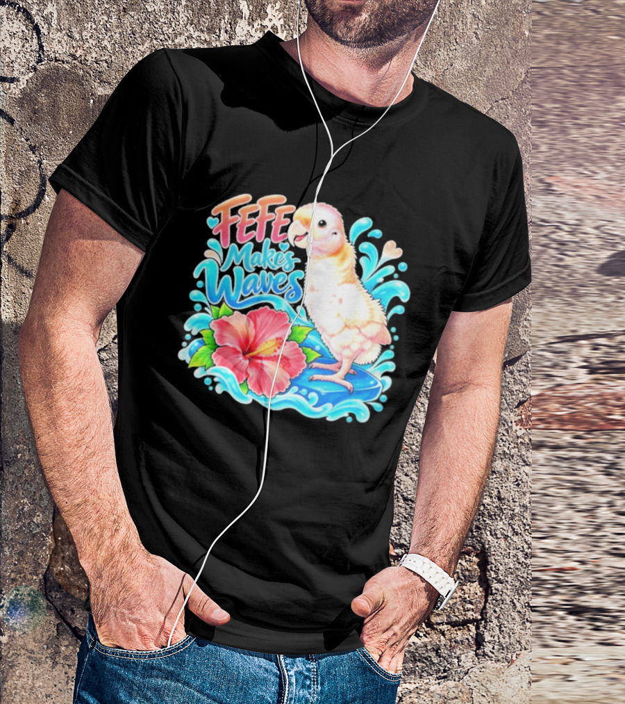 FeFe Makes Waves Parrot Hibiscus Splash Fundraiser T-Shirt
