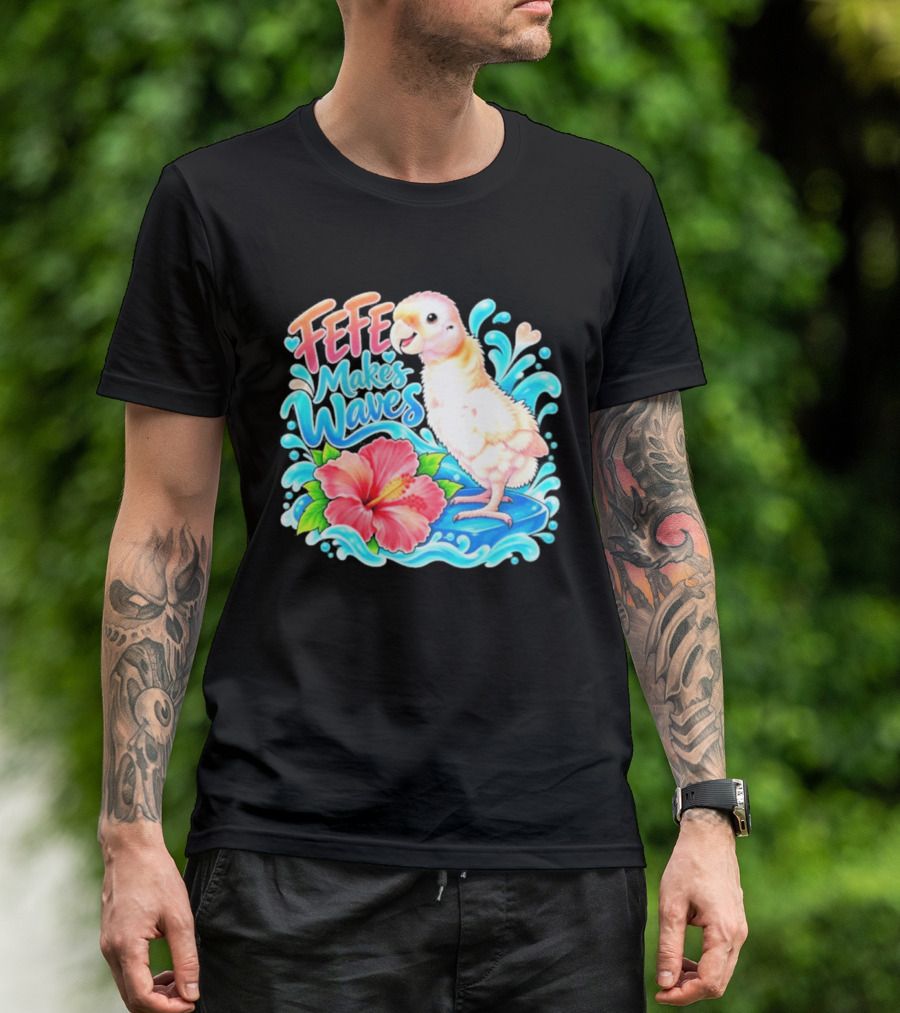 FeFe Makes Waves Parrot Hibiscus Splash Fundraiser T-Shirt
