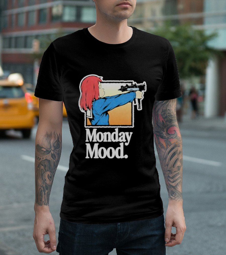 Mamimi Samejima Fooly Cooly Monday Mood Anime Gun Playful Vibe T-Shirt