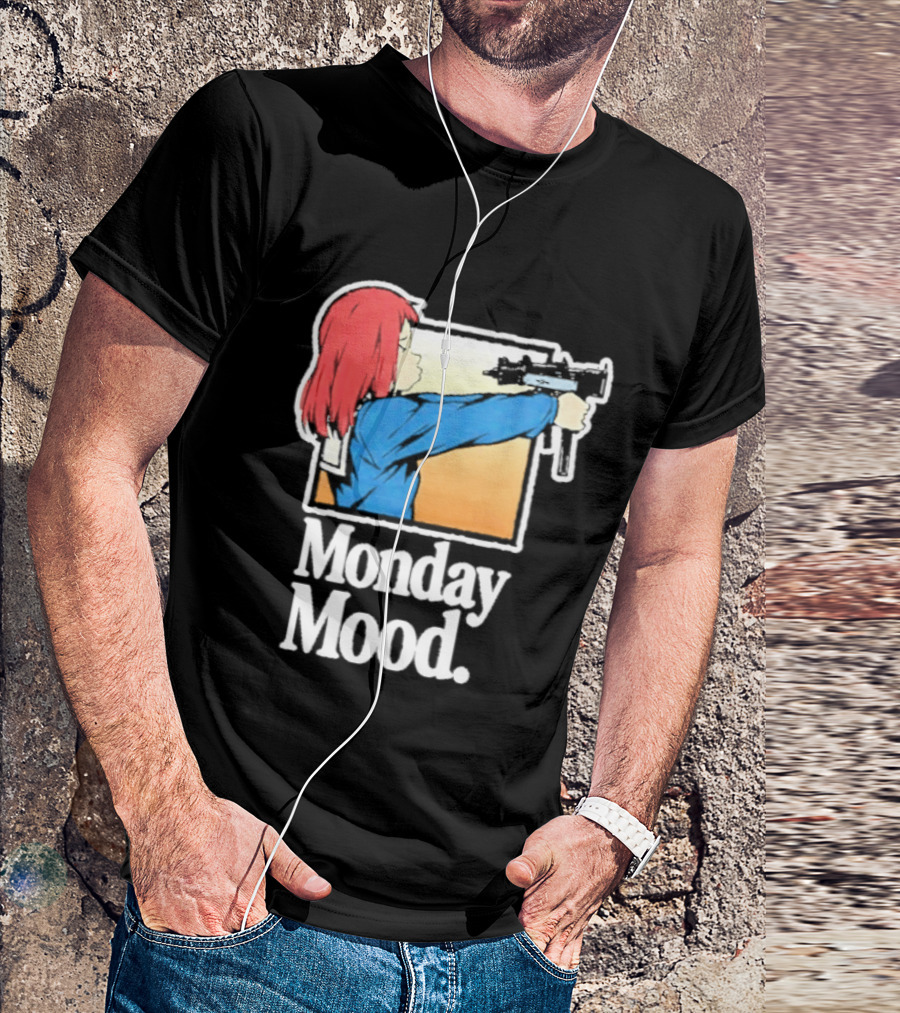 Mamimi Samejima Fooly Cooly Monday Mood Anime Gun Playful Vibe T-Shirt