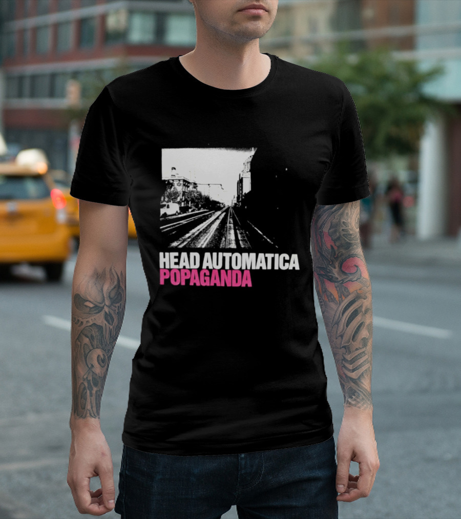 Head Automatica Popaganda Train Tracks Art Daryl Palumbo T-Shirt