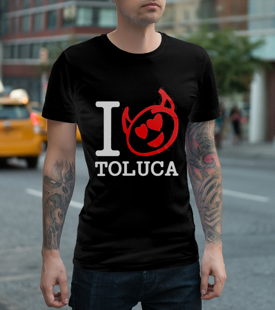 I Love Toluca FC Heart Eyes Devil Emoticon T-Shirt