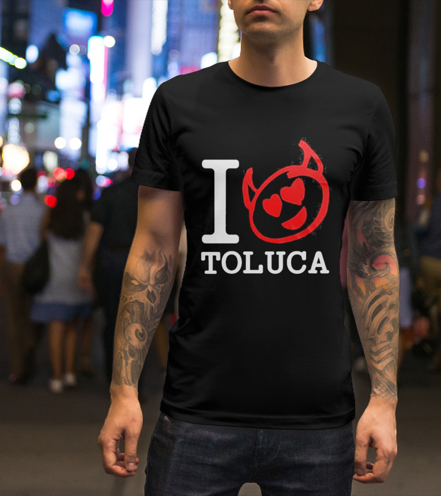 I Love Toluca FC Heart Eyes Devil Emoticon T-Shirt