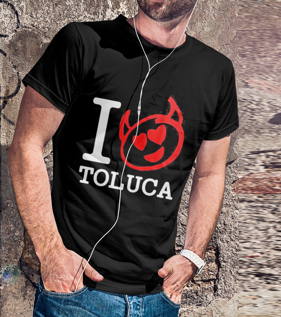 I Love Toluca FC Heart Eyes Devil Emoticon T-Shirt