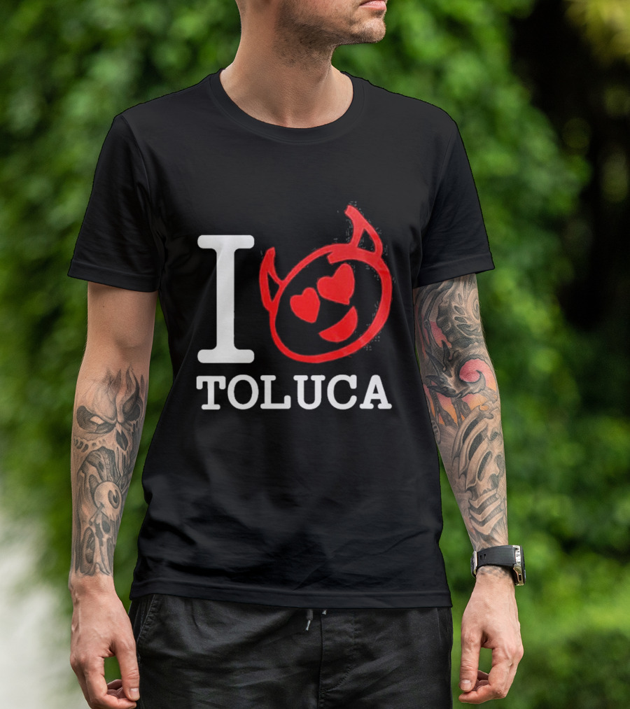 I Love Toluca FC Heart Eyes Devil Emoticon T-Shirt