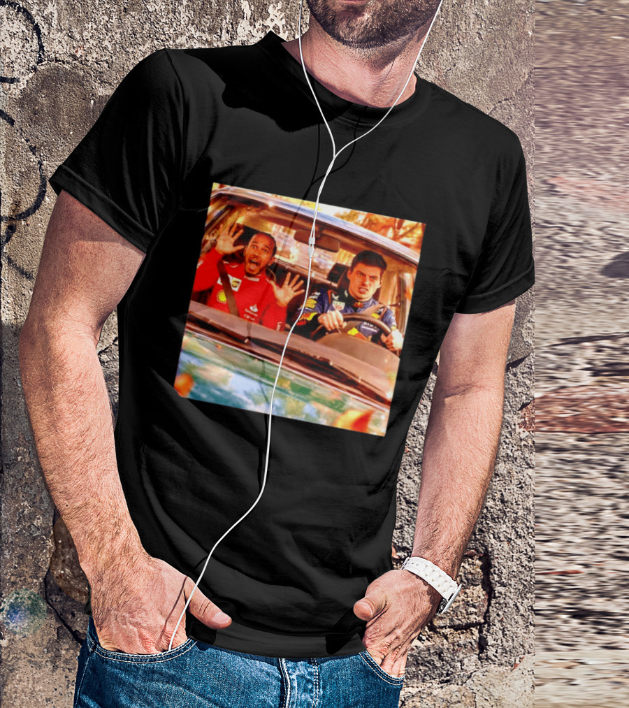 Max Verstappen Racing Scared Lewis Hamilton Passenger Scene T-Shirt