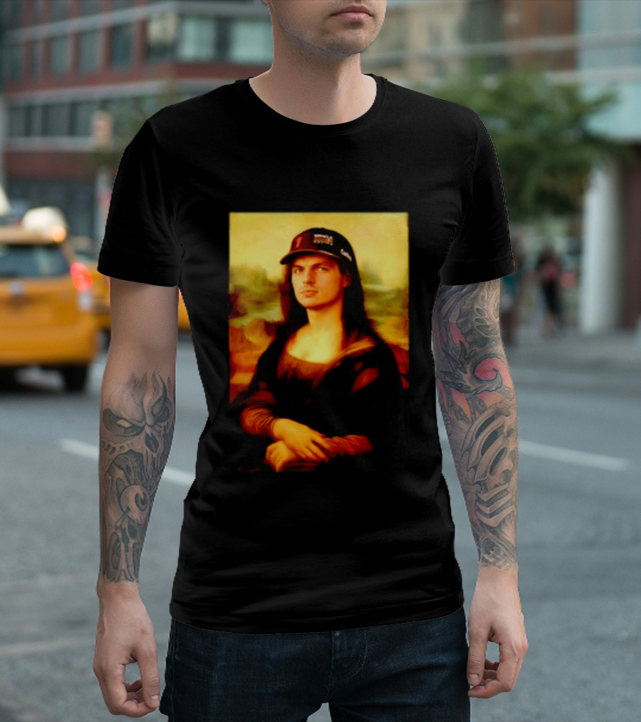 Max Verstappen Mona Lisa Meme Red Bull Racing Cap T-Shirt