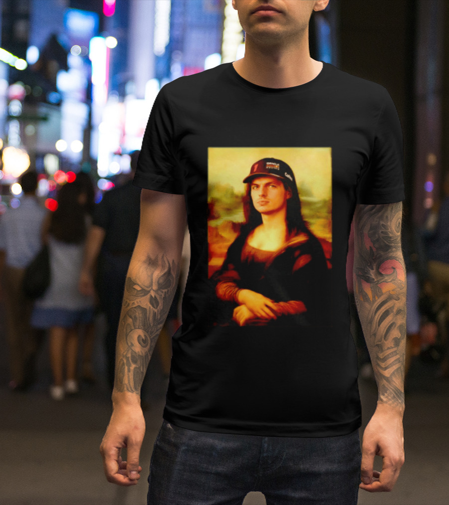 Max Verstappen Mona Lisa Meme Red Bull Racing Cap T-Shirt