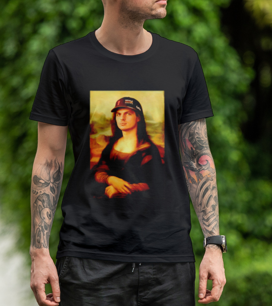 Max Verstappen Mona Lisa Meme Red Bull Racing Cap T-Shirt