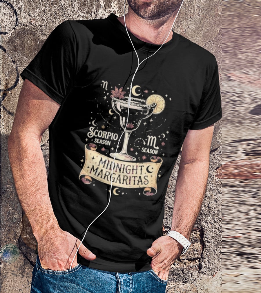 Midnight Margaritas Scorpio Season Zodiac Cocktail Aesthetic T-Shirt
