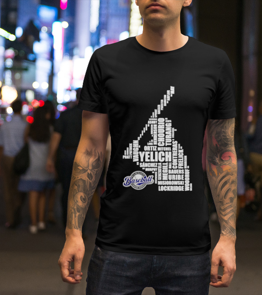 Milwaukee Brewers 2026 MLB Yelich Baseball Stars Names T-Shirt