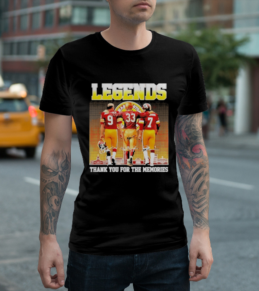 Washington Commanders Legends Thank You For The Memories Skyline Signatures T-Shirt