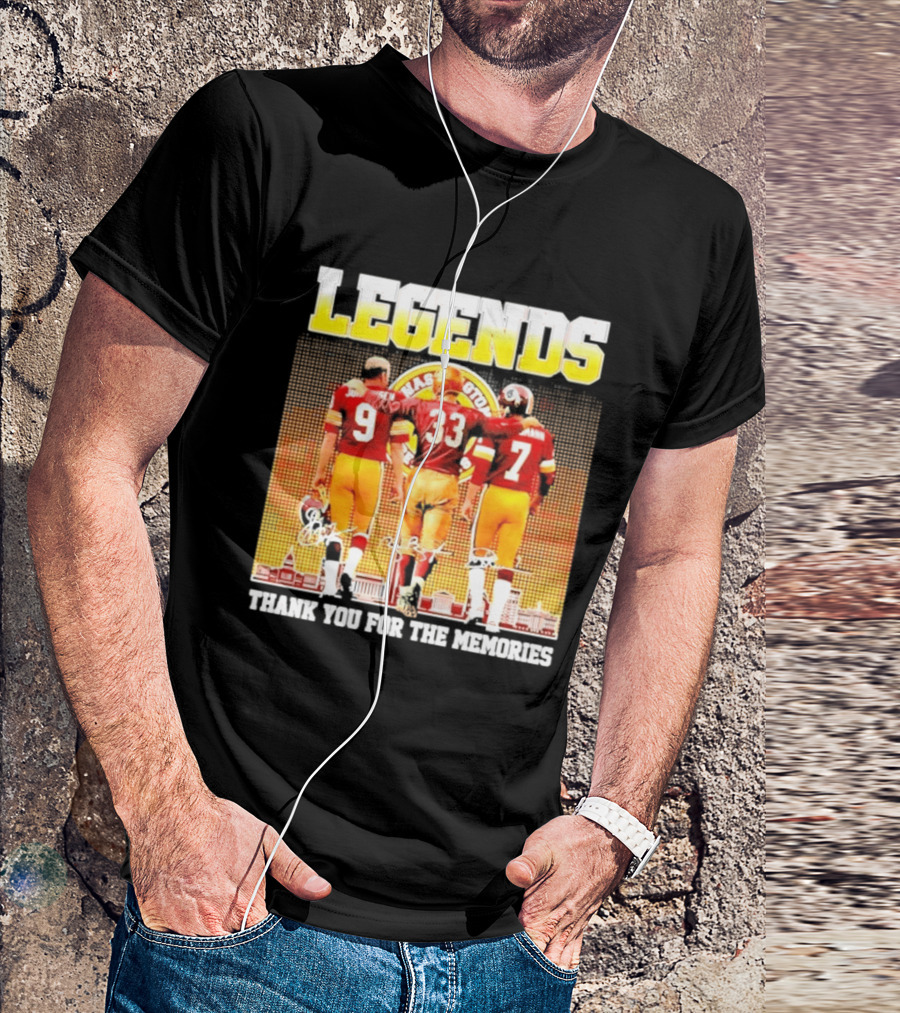 Washington Commanders Legends Thank You For The Memories Skyline Signatures T-Shirt