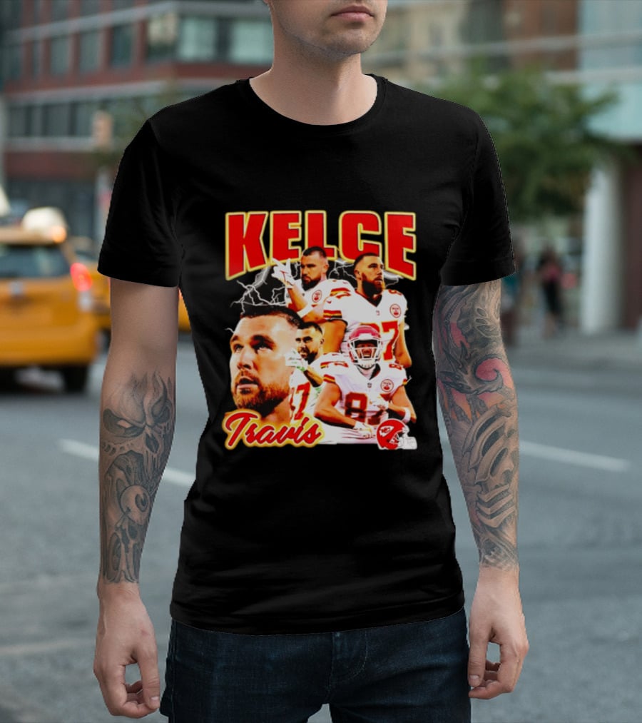 Travis Kelce Kansas City Chiefs Football 90s Bootleg Retro Style Chiefs Football Kelce 87 T-Shirt