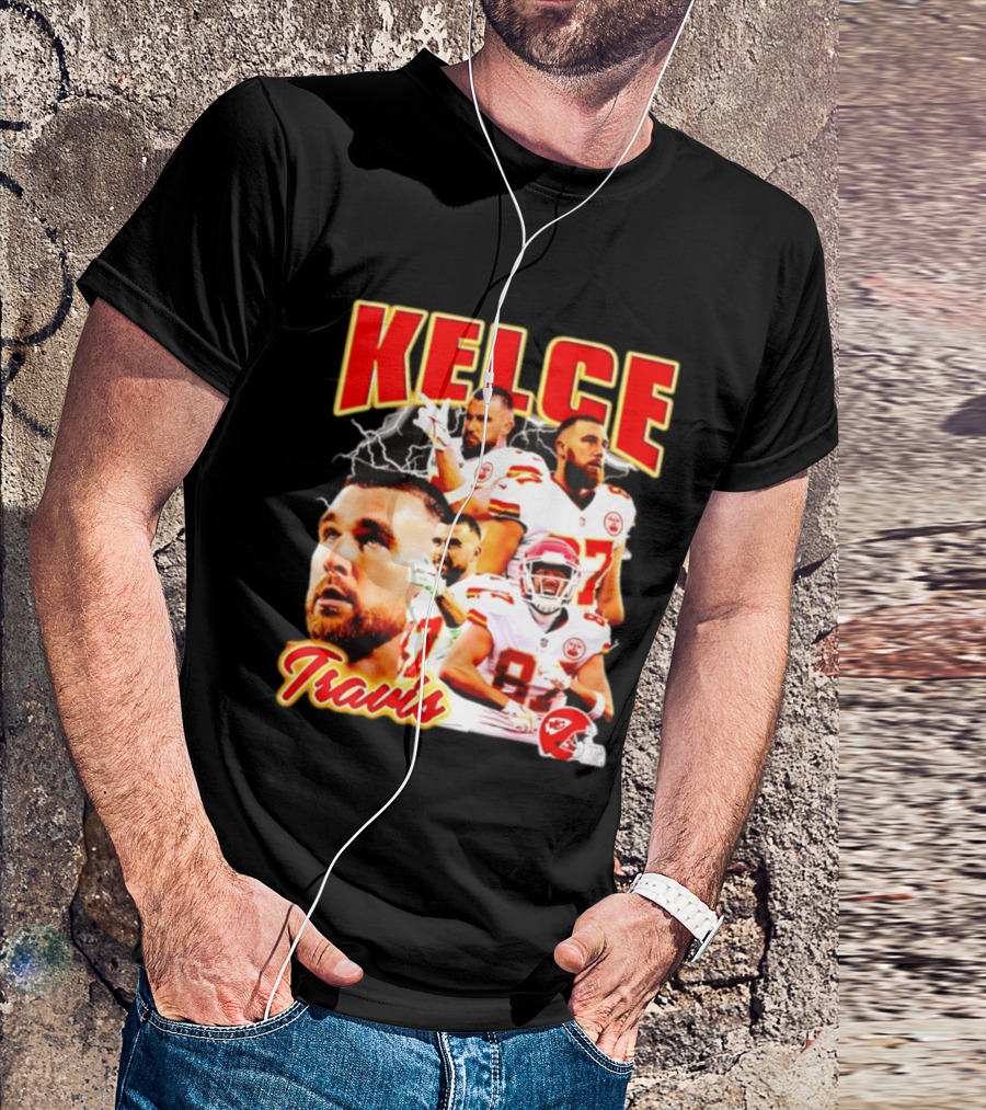 Travis Kelce Kansas City Chiefs Football 90s Bootleg Retro Style Chiefs Football Kelce 87 T-Shirt