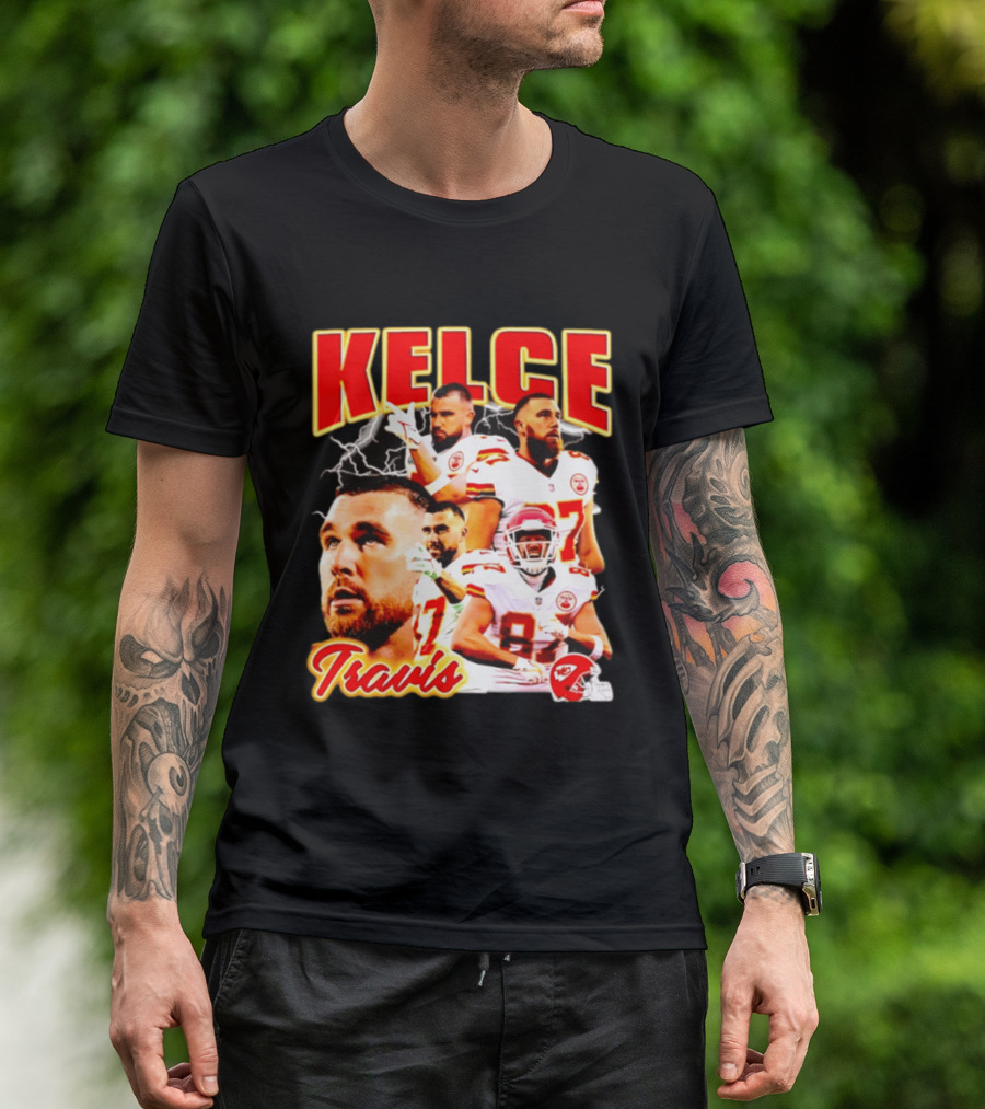 Travis Kelce Kansas City Chiefs Football 90s Bootleg Retro Style Chiefs Football Kelce 87 T-Shirt