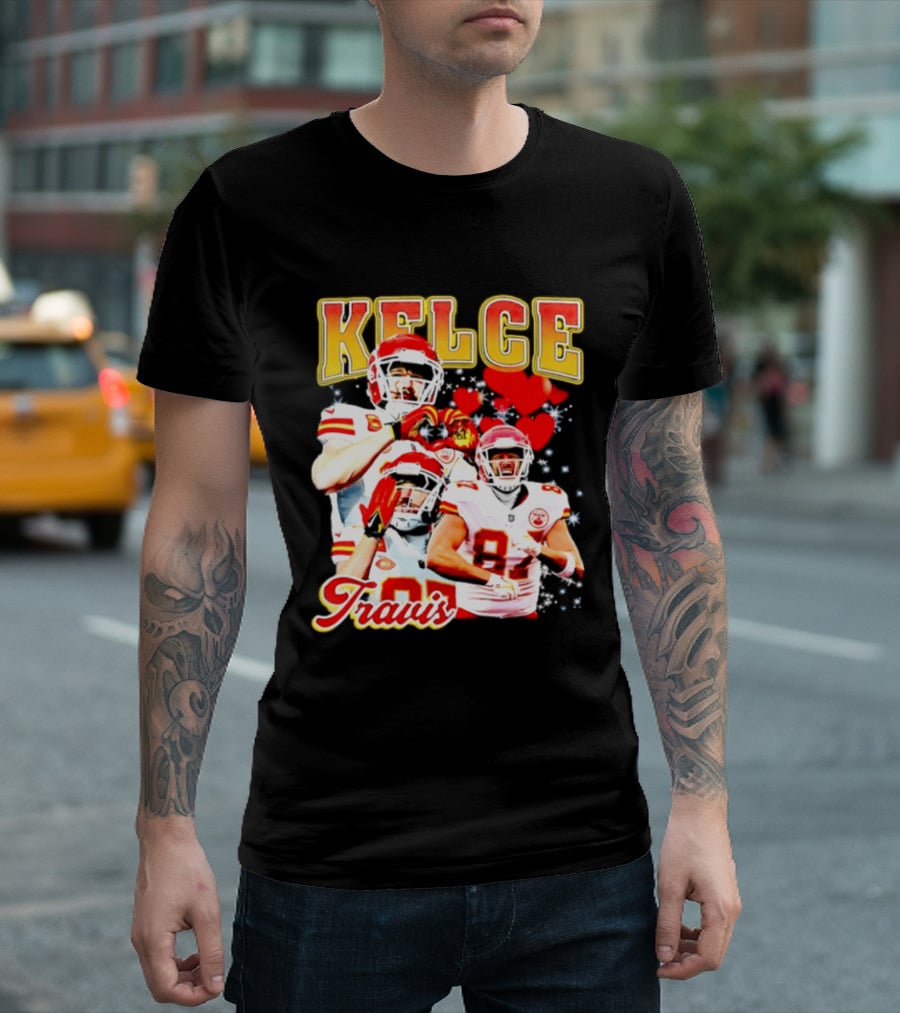 Travis Kelce Kansas City Chiefs Hand Heart Kelce 87 T-Shirt