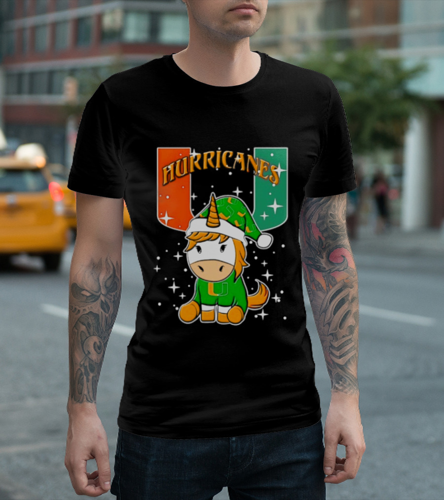 Unicorn Miami Hurricanes NCAA Christmas 2026 T-Shirt