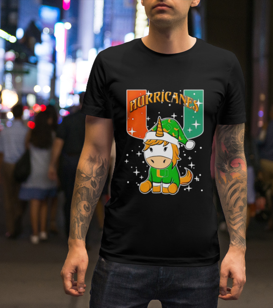 Unicorn Miami Hurricanes NCAA Christmas 2026 T-Shirt