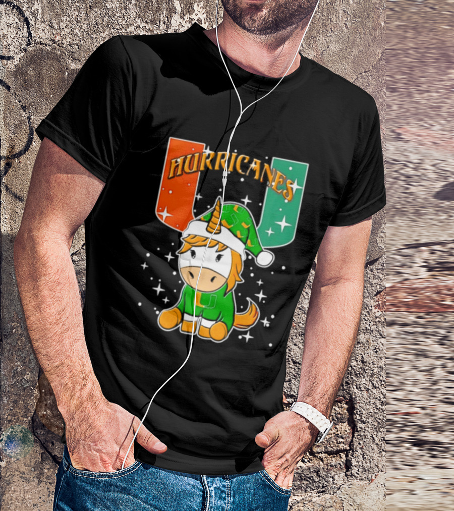 Unicorn Miami Hurricanes NCAA Christmas 2026 T-Shirt