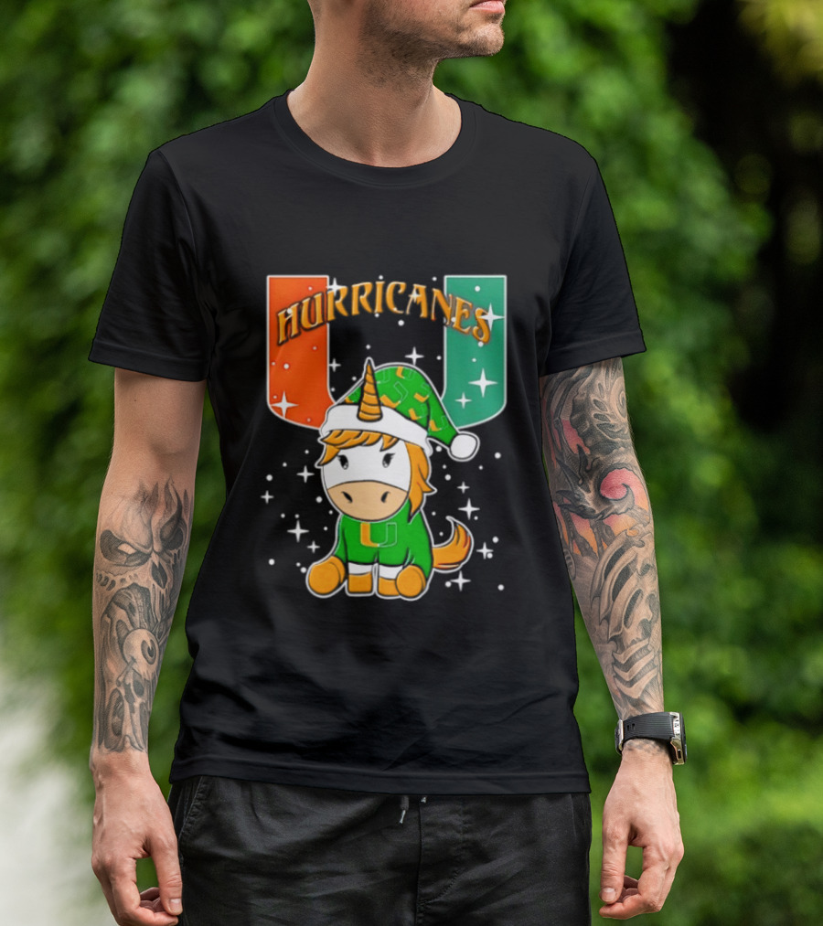Unicorn Miami Hurricanes NCAA Christmas 2026 T-Shirt