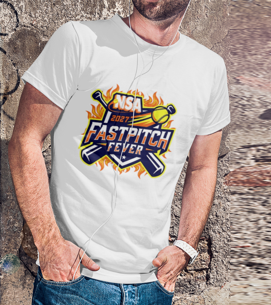 NSA 2027 Fastpitch Fever Tournament Softball Flames T-Shirt