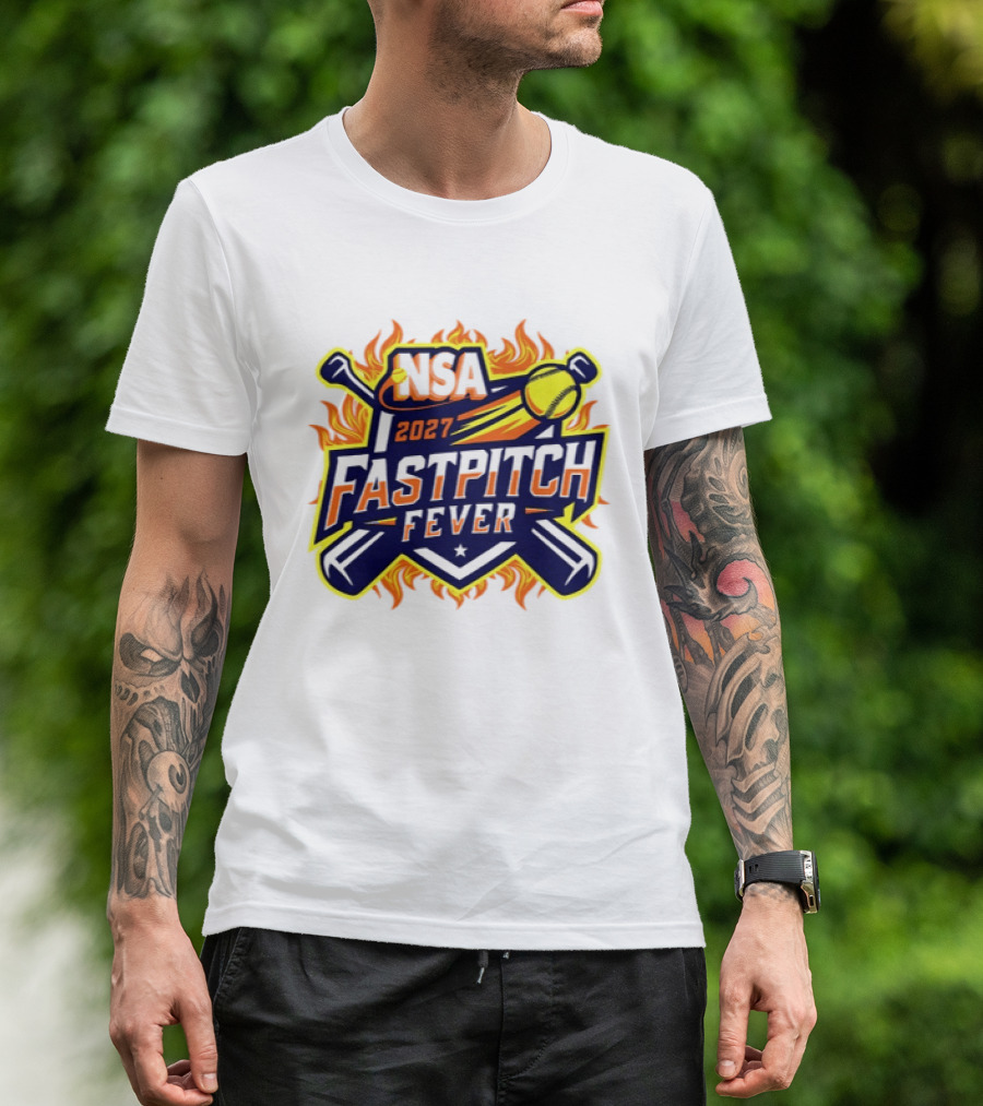 NSA 2027 Fastpitch Fever Tournament Softball Flames T-Shirt
