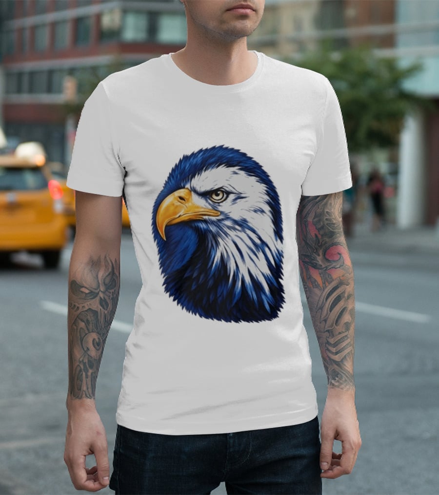 Daisy Edgar Jones Eagle Raglan Blue And White Bird T-Shirt