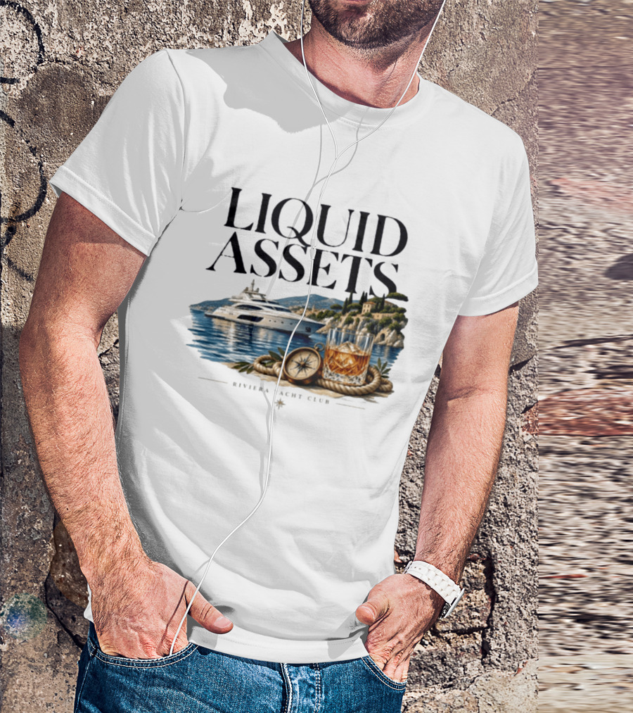 Liquid Assets Yacht Club Ferretti Custom Line Riviera Sailing T-Shirt