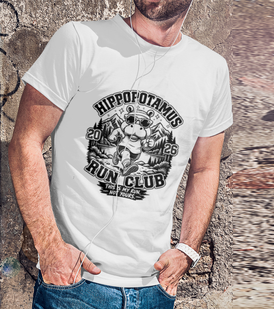 Hippopotamus Run Club 2026 Marathon Adventure T-Shirt