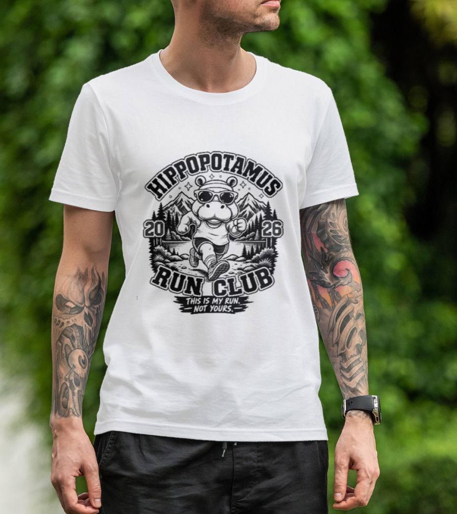 Hippopotamus Run Club 2026 Marathon Adventure T-Shirt