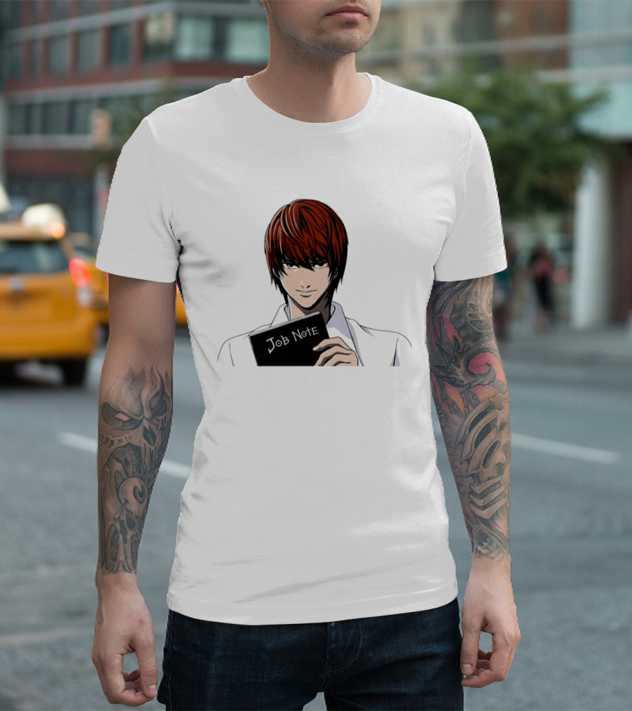 Job Note Parody Light Yagami Character Anime Manga T-Shirt