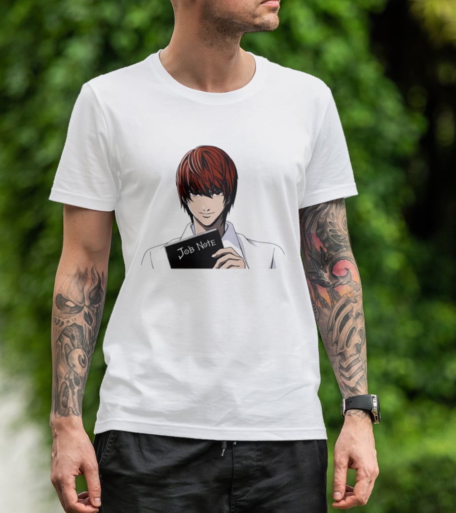 Job Note Parody Light Yagami Character Anime Manga T-Shirt