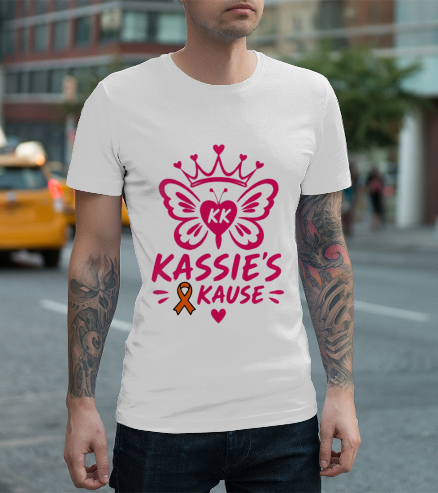Kassie's Kause KK Butterfly Crown Orange Awareness Ribbon T-Shirt