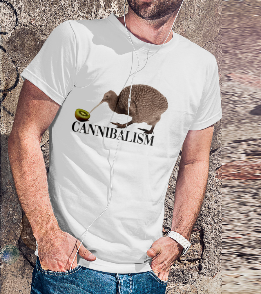 Kiwi Bird Cannibalism With Kiwi Fruit Pun Nature T-Shirt