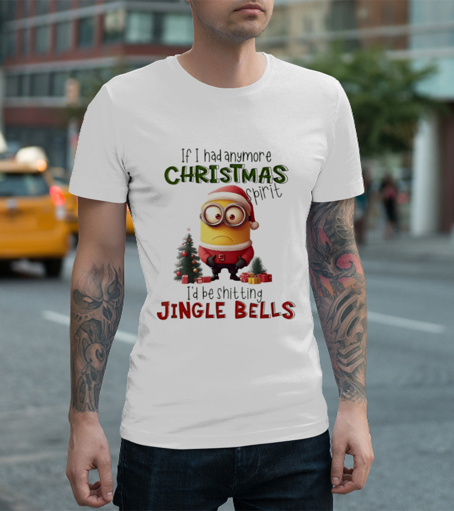 Minions Christmas Spirit Jingle Bells Funny Holiday T-Shirt