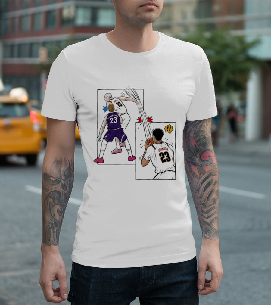 Nikola Jokic Denver Nuggets NBA Comic Swanson 23 Basketball Action T-Shirt
