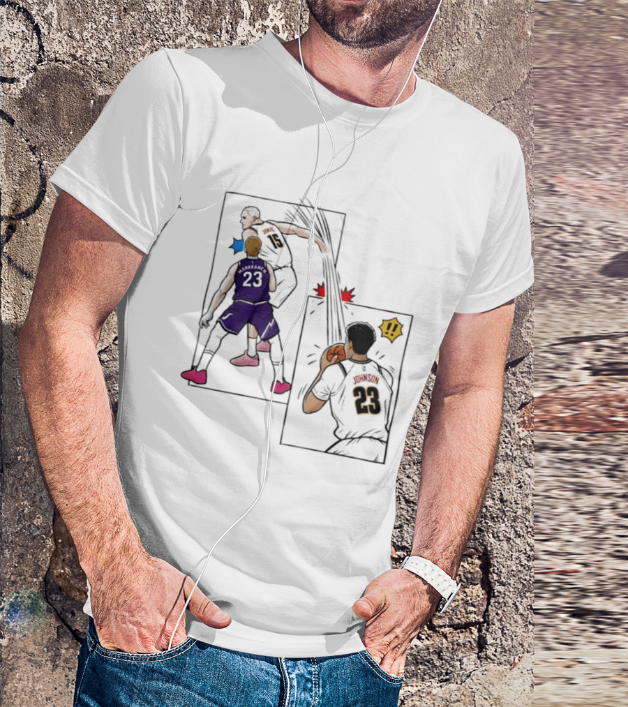 Nikola Jokic Denver Nuggets NBA Comic Swanson 23 Basketball Action T-Shirt