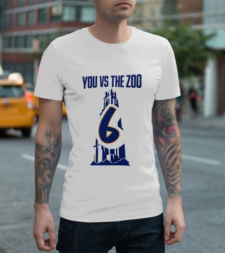 Pittsburgh Panthers You Vs The Zoo Number 6 Skyline T-Shirt